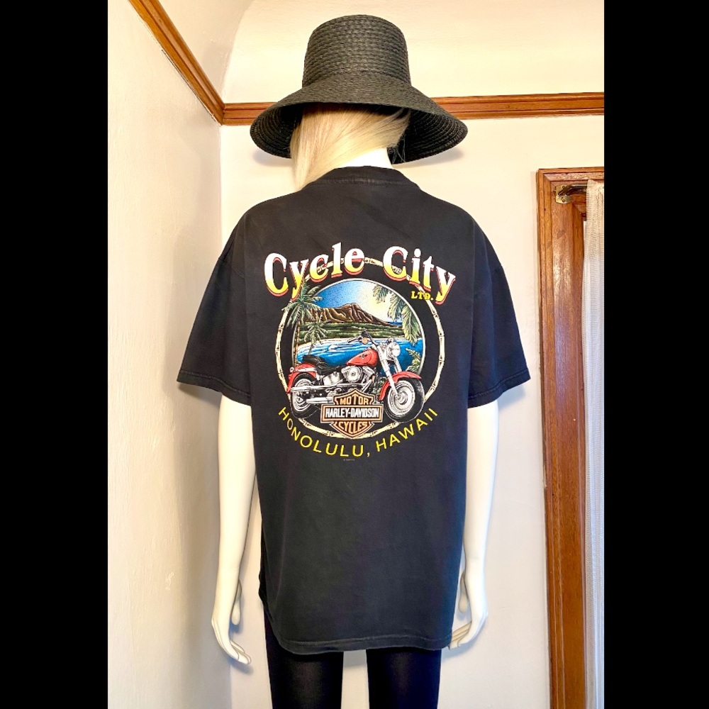 HARLEY DAVIDSON Hawaiian Tee-  Circa 1997